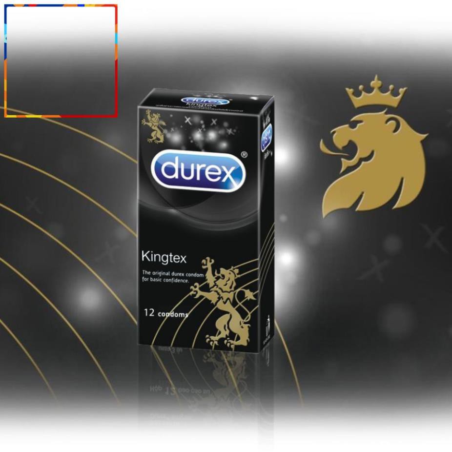 [KING DUREX] Bao cao su Durex Kingtex vừa vặn với kích thước đa số đàn ông người Việt (12 bao/1 hộp bcs)