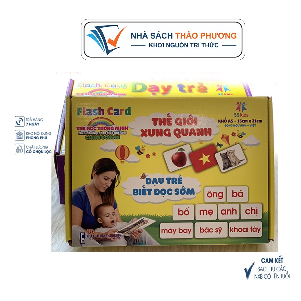 Bộ thẻ Flashcard Việt Hà chủ đề Thế giới xung quanh A5  song ngữ Việt Anh