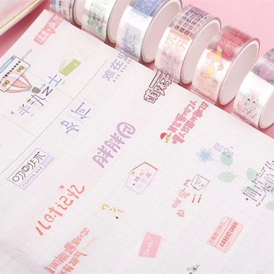 [HÀNG CÓ SẴN] Băng dính trang trí cuộn washi tape trang trí sổ nhiều hình dễ thương