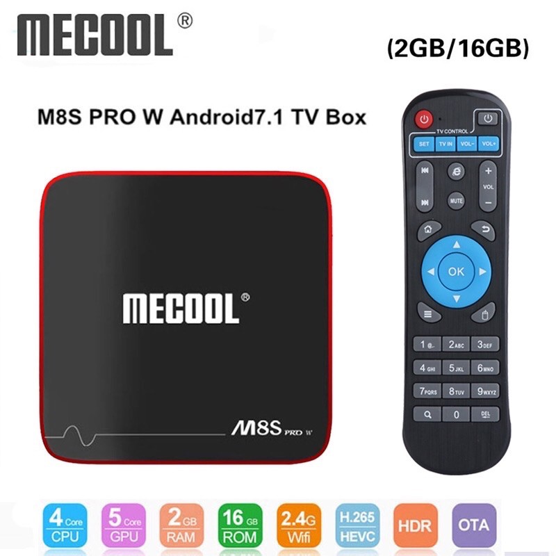 MECOOL M8S PRO w Amlogic S905W Quad Core 2GB 16GB    Điều khiển bằng giọng nói Android 7.1 TV Box Smart TV Box