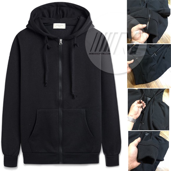 Áo khoác nỉ áo hoodie trơn khóa zip nam nữ chất nỉ bông mềm mịn dáng rộng thoải mái