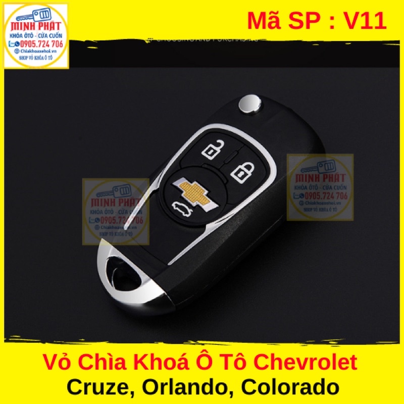 Vỏ Chìa Khoá xe Ô Tô Chevrolet Cruze, Cherover Colorado, Orlando