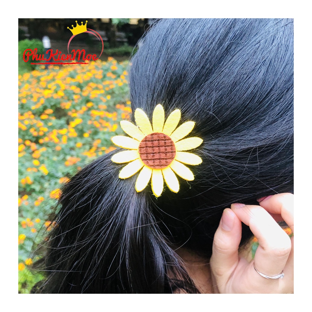 [ ẢNH THẬT ] Chun buộc tóc hoa cúc họa mi siêu HOT HANDMADE