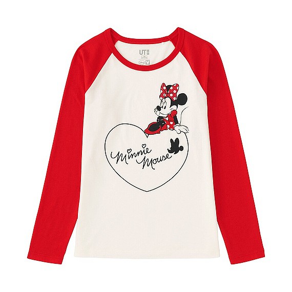 Áo dài tay bé gái Mickey của Uniqlo - Nhật Bản