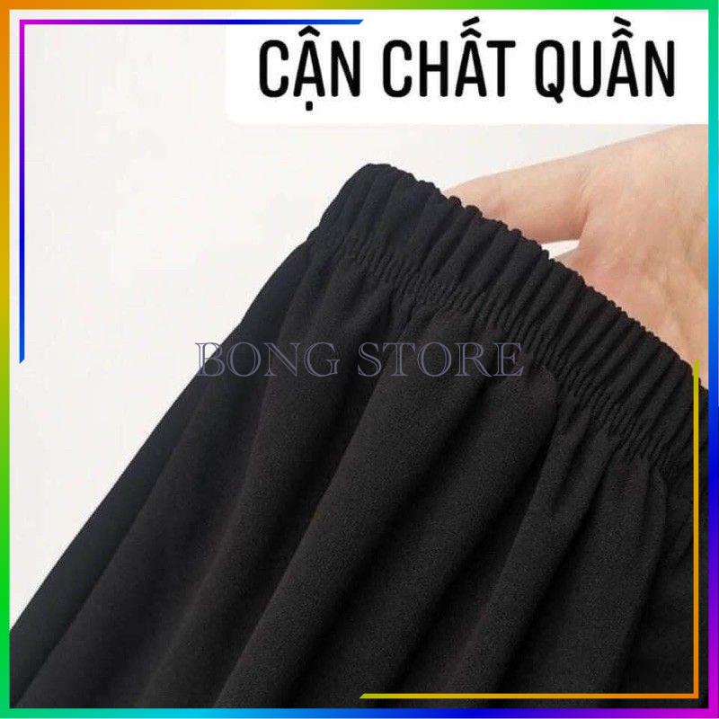 Quần Nữ Ống Suông Cạp Chun, Quần Dài Nữ Ống Rộng Màu Đen Ulzzang (video cận chất)