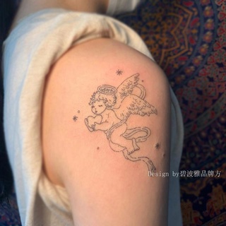 Miếng dán hình xăm chống thấm nước lâu trôi họa tiết chữ Love màu đen đơn giản đẹp mắt