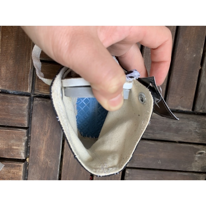 Thanh Lý Giày Cổ Cao Vải 2 Màu Đen Và Trắng Cổ Cao 1970s Mũi Bóng Lót Xanh Có Ảnh Thật