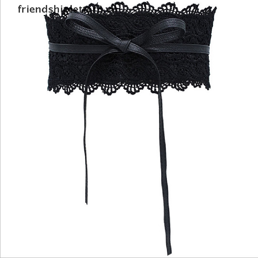 Thắt Lưng Bản Rộng Phối Ren Đính Nơ Thời Trang Cho Nữ