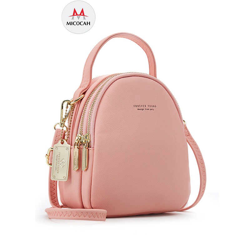 Balo Nữ Mini Thời Trang FOREVER YOUNG Đi Học Đeo Vai Đeo Chéo Da Mềm Nhiều Ngăn Tiện Dụng Đẹp Giá Rẻ FY04 - Micocah Mall