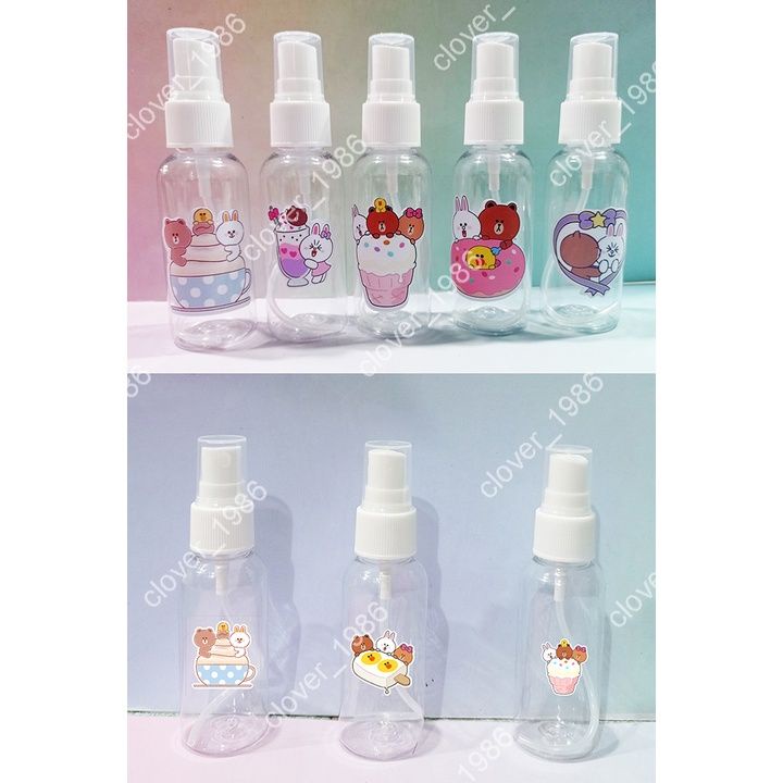 Lọ Đựng Mỹ Phẩm 3 anh em gấu LMPI1 molang pusheen tonton brown khủng long kitty ngựa thần hổ mập 50ml lọ chiết Du lịch