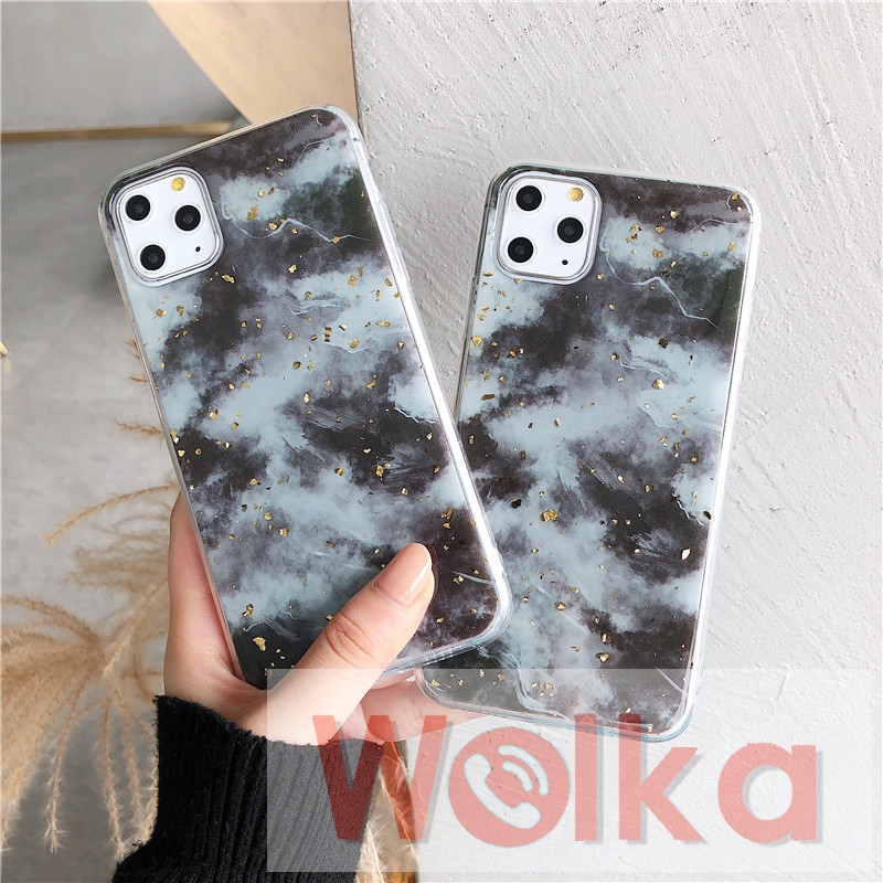 Ốp điện thoại mềm họa tiết lá vàng lấp lánh thời trang cho iPhone 6s 6 7 8 Plus 11 Pro Max X XR XSMax iPhone 12 Pro Max 12Mini | BigBuy360 - bigbuy360.vn