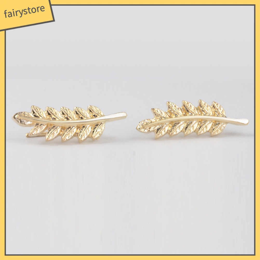 Bông tai hình lá thiết kế thanh lịch cho nữ