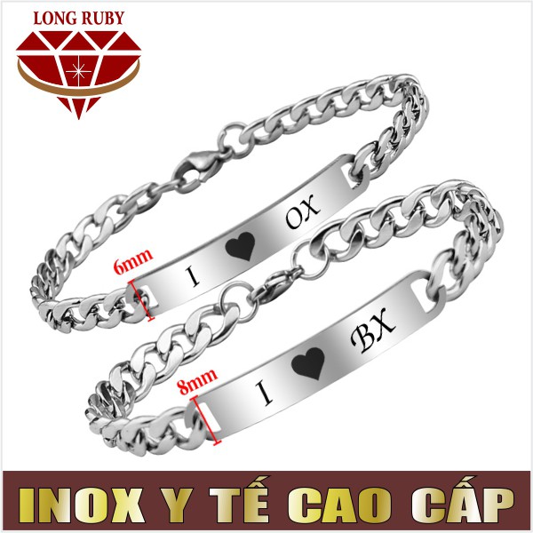 VÒNG TAY ĐÔI YÊU NHAU XINH | LẮC TAY CẶP INOX Chữ LOVE YOU