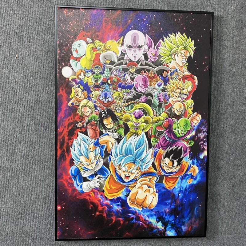 Tranh Dragon Ball Treo Tường Siêu Rẻ, Có Khung Composite Màu Đen Hiện Đại