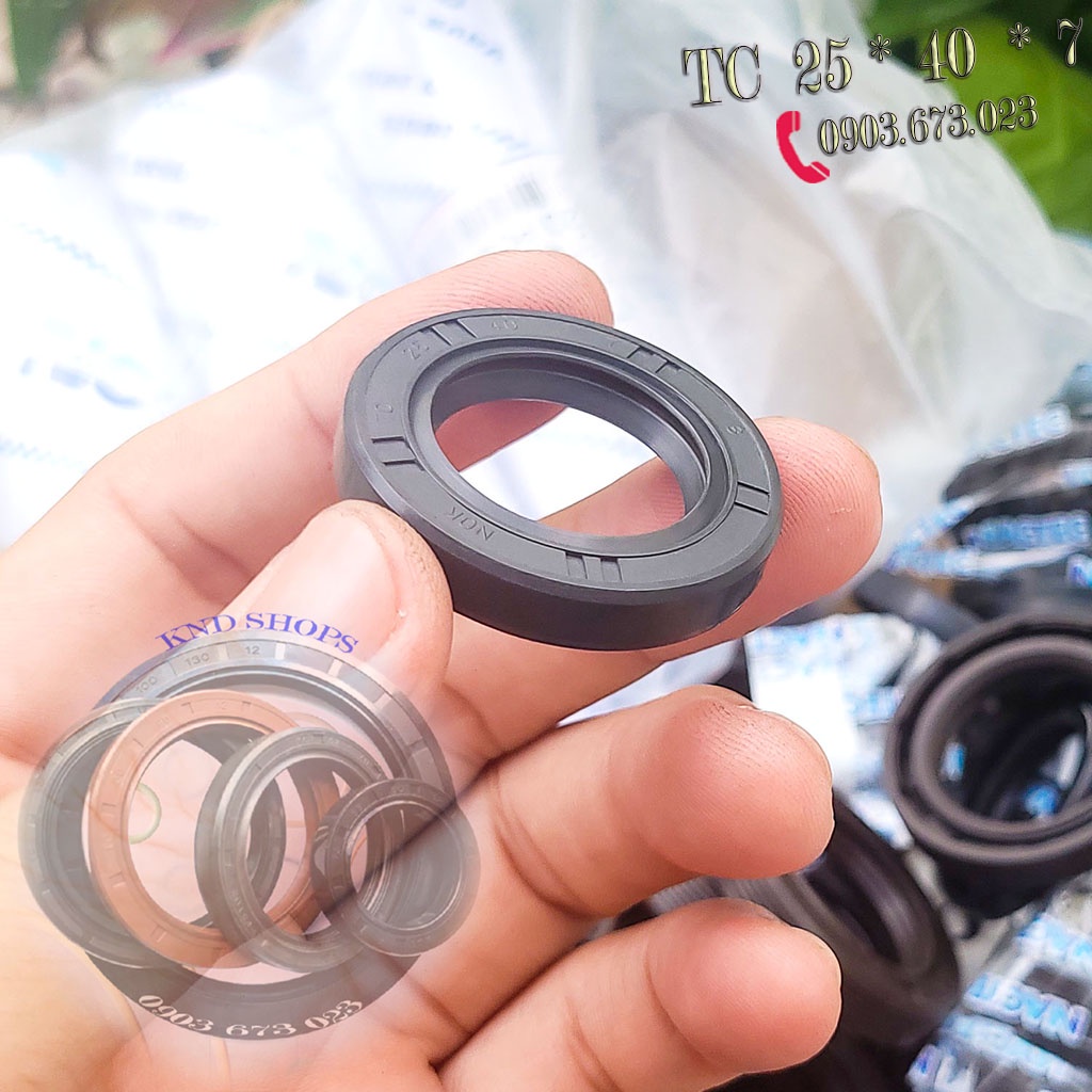 Phốt cao su chặn dầu bánh trước sau Suzuki Satria, Raider FI TC 25*40*7, Phốt chặn nhớt trục chuyên cho phụ tùng xe máy