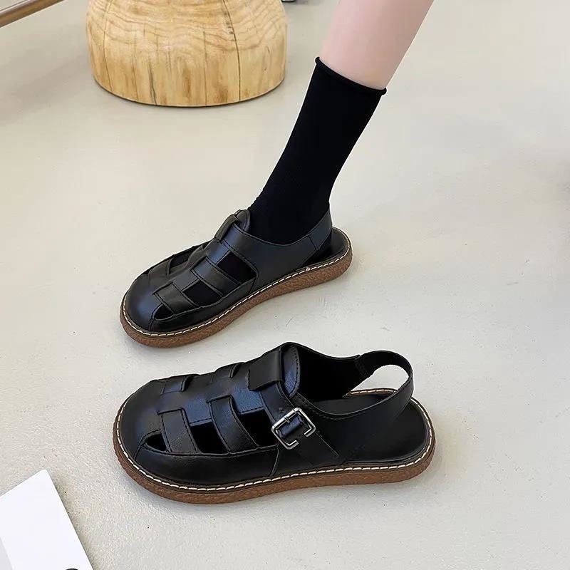 CHZK Sandal chiến binh Giày Sandal Đế Dày Tăng Chiều Cao Phong Cách Mori Nhật Bản Cho Nữ