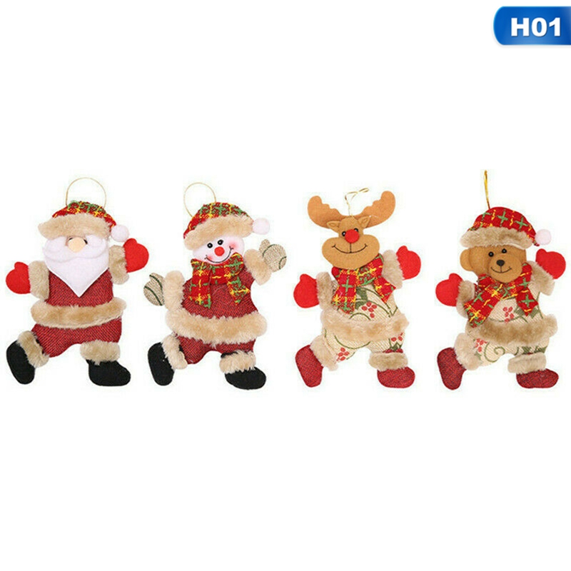Tmdbyx 4 Đồ Dùng Trang Trí Cây Thông Giáng Sinh Có Dây Treo Hình Ông Già Nô En, Người Tuyết