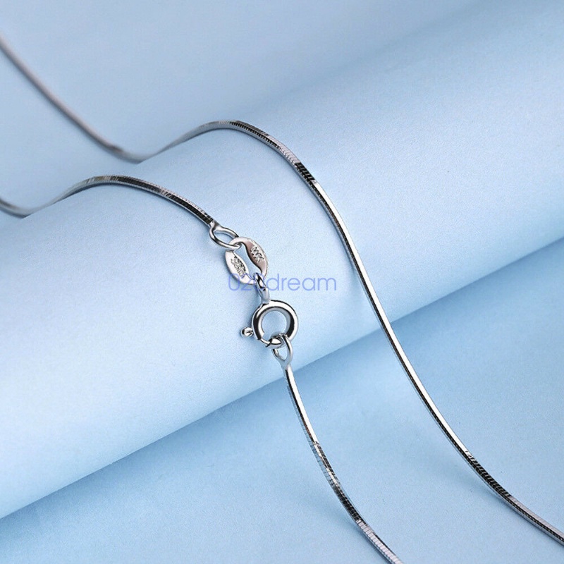【Còn hàng】 100% Chính hãng 925 Sterling Silver Chain 0,7mm Snake Thin Chain 14-24 &quot;Inches Đóng dấu Món quà trang sức thời trang đơn giản