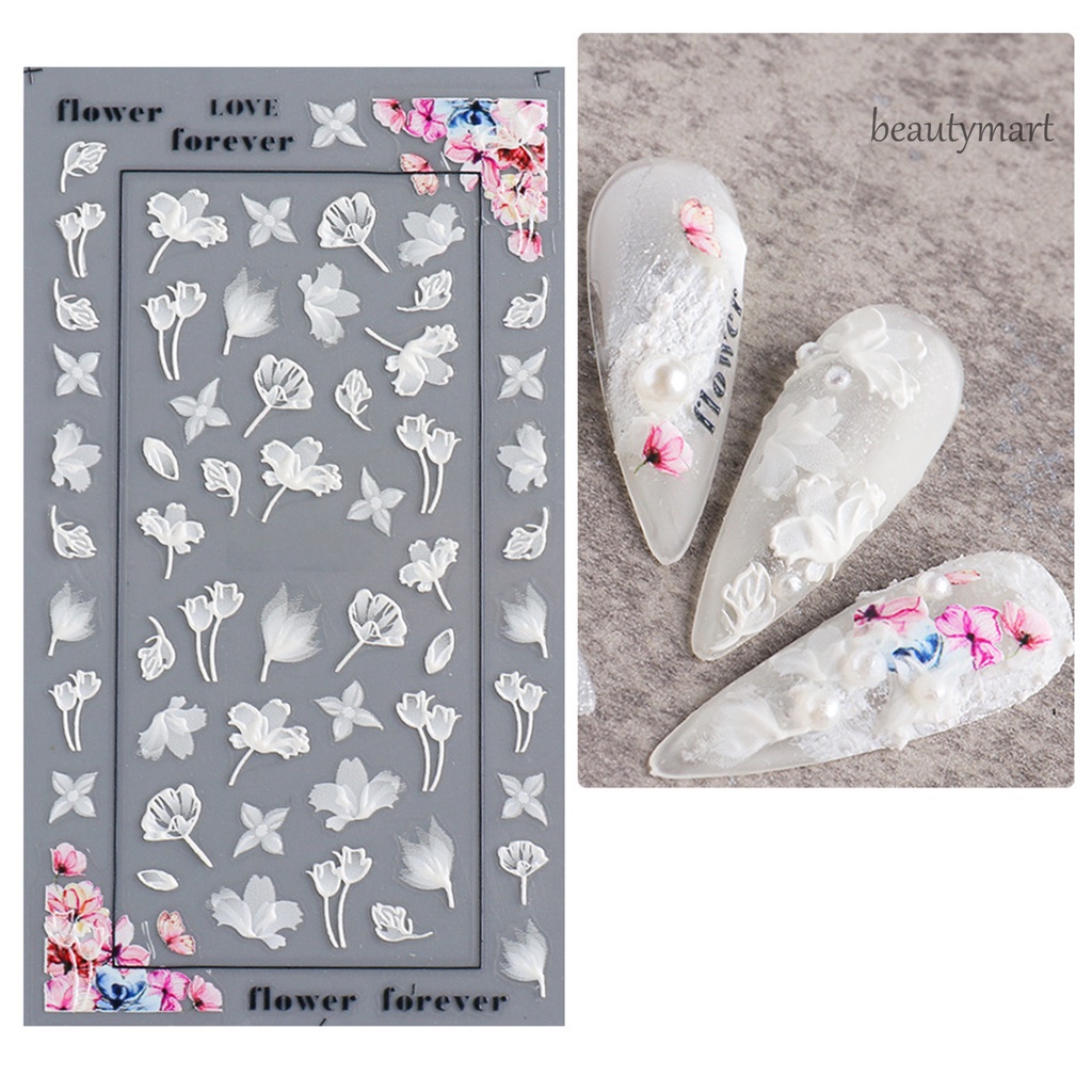 [Hàng mới về] Miếng dán móng dập nổi hình hoa thời trang nữ