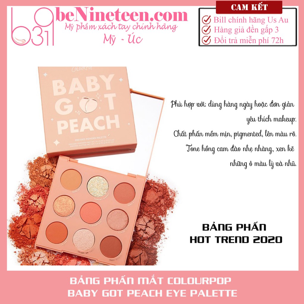 [NHIỀU DÒNG] Bảng Phấn Mắt Colourpop Baby Got Peach/ Going Coconuts/ Sweet talk [beNineteen Cosmetics] | BigBuy360 - bigbuy360.vn