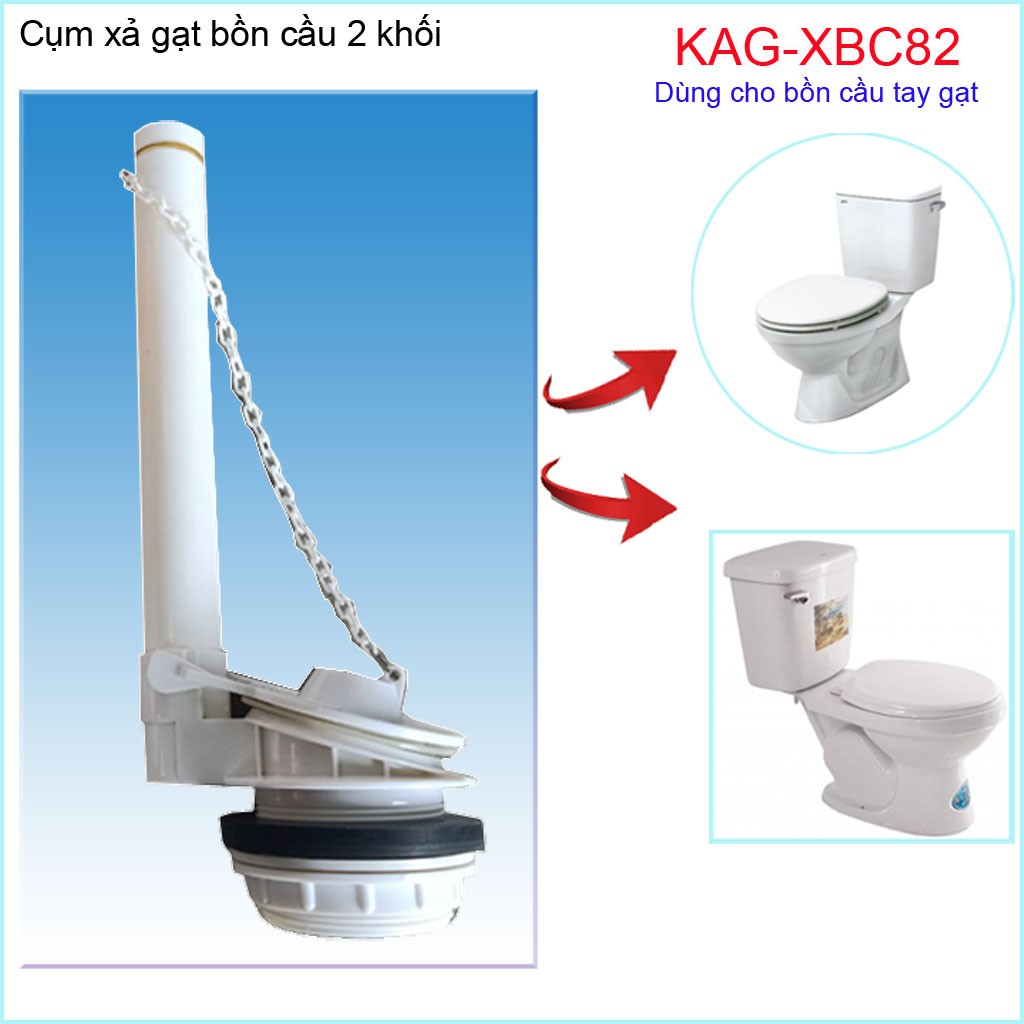 Cụm xả bồn cầu gạt Thiên Thanh KAG-XBC82, xả bàn cầu gạt 2 khối, cụm xả gạt bệt 2 khối xả nước nhanh sử dụng tốt