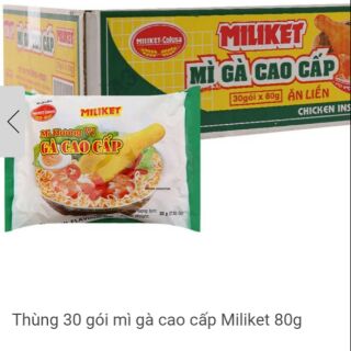 Thùng 30 gói mì gà cao cấp Miliket 80g