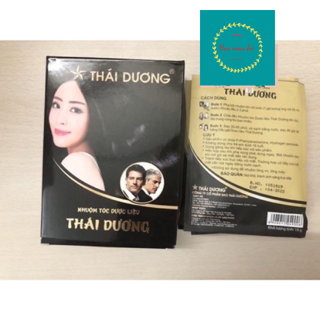 LẺ 1 GÓI nhuộm tóc thái dương màu đen và hộp 5 gói hàng chính hãng
