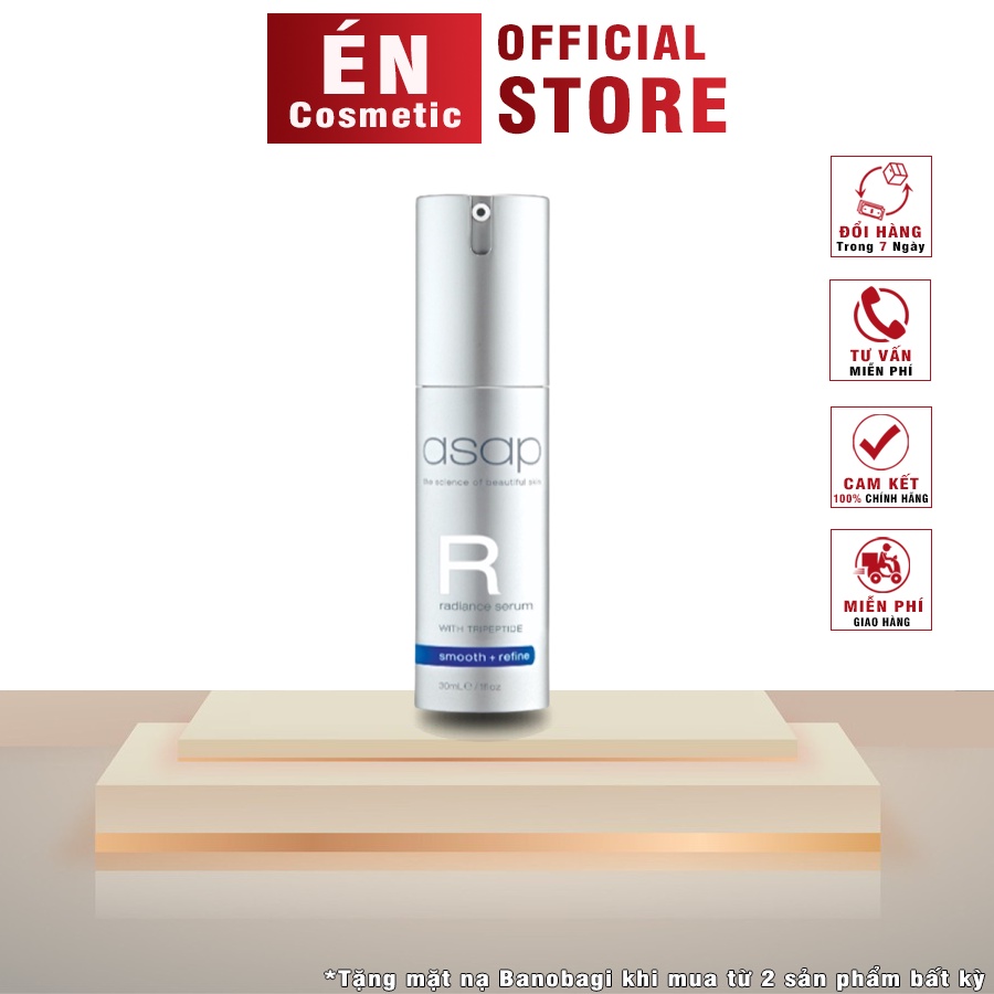 Asap Radiance Serum - Tinh Chất Ngừa Lão Hoá Biomimetic Tripeptide, Hỗn Hợp AHA/BHA Dưỡng Sáng Và Giảm Mụn