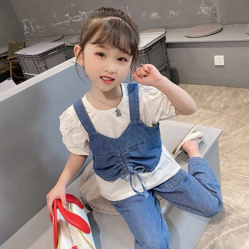 Set 3ct bò rút bụng bé gái