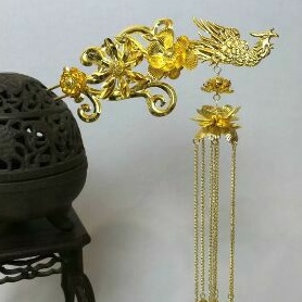Đôi trâm phượng hoàng cổ trang trâm cưới đi tiệc trâm dài