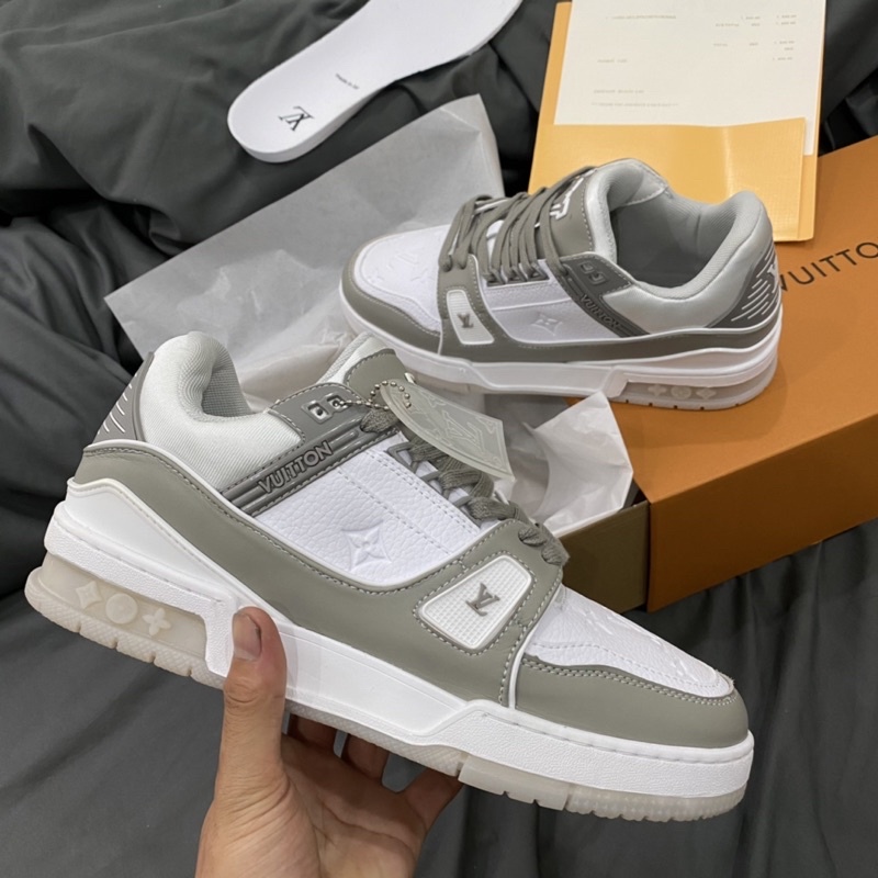 GIÀY L.V TRAINER SNEAKER WHITE GREY LAI AU