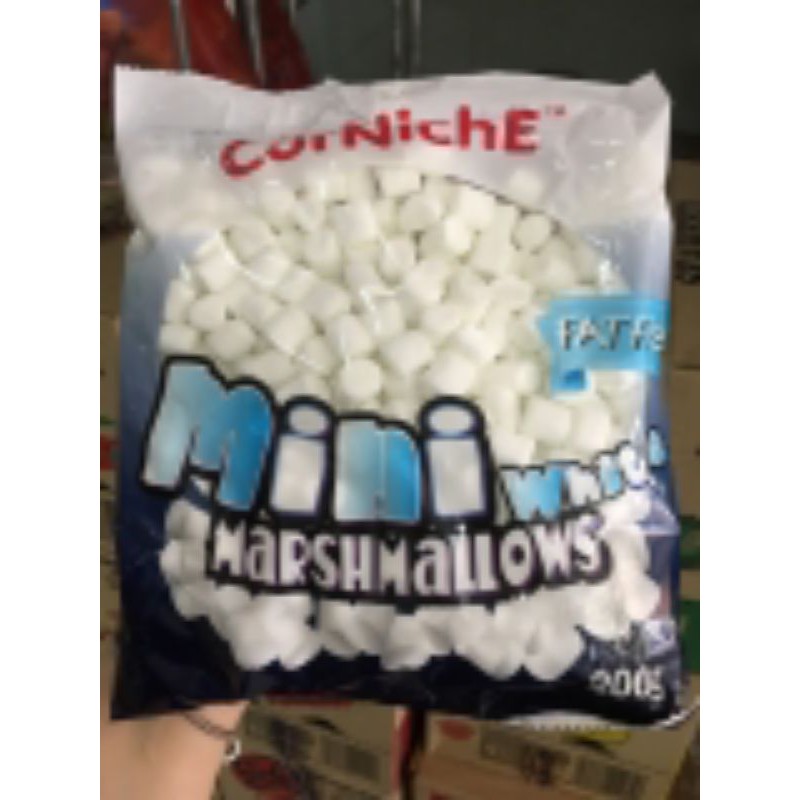 KẸO BÔNG GÒN MARSHMALLOW CORNICHE TRẮNG MINI SNOW WHITE - 200g