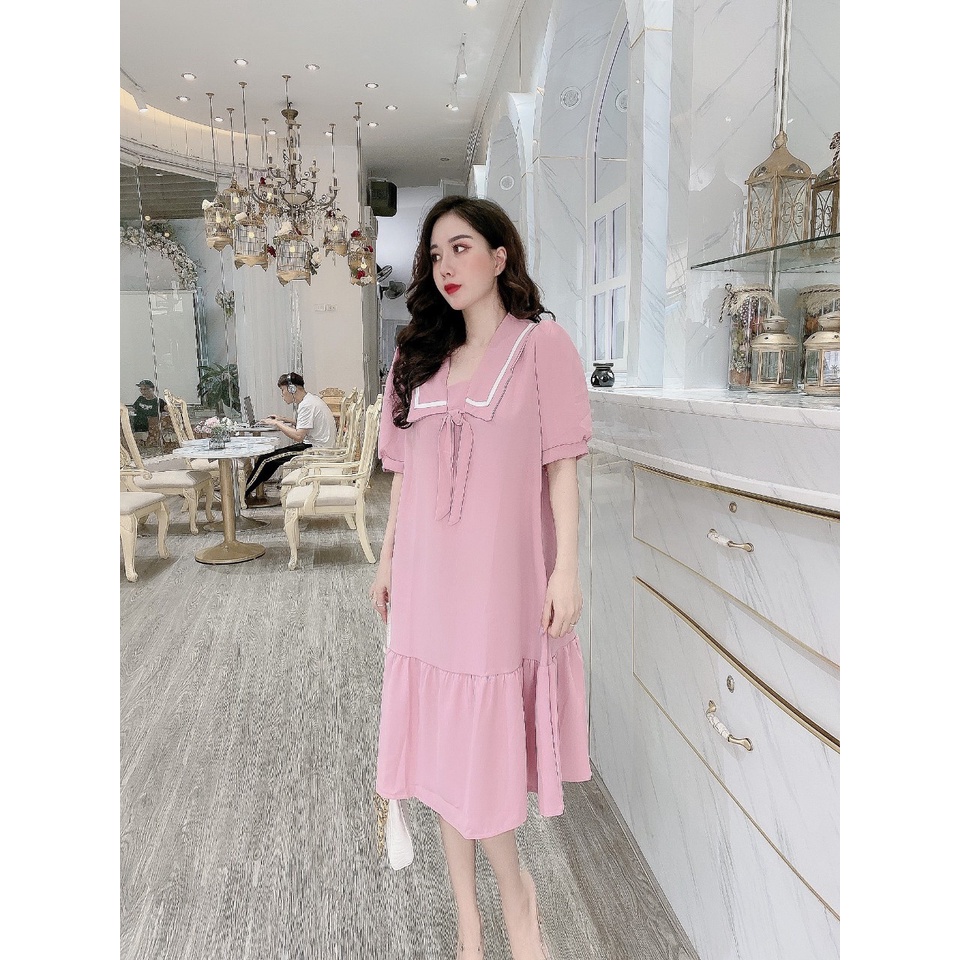 Đầm bầu ngắn tay M306 chất cát hàn thời trang thiết kế Mom and Baby