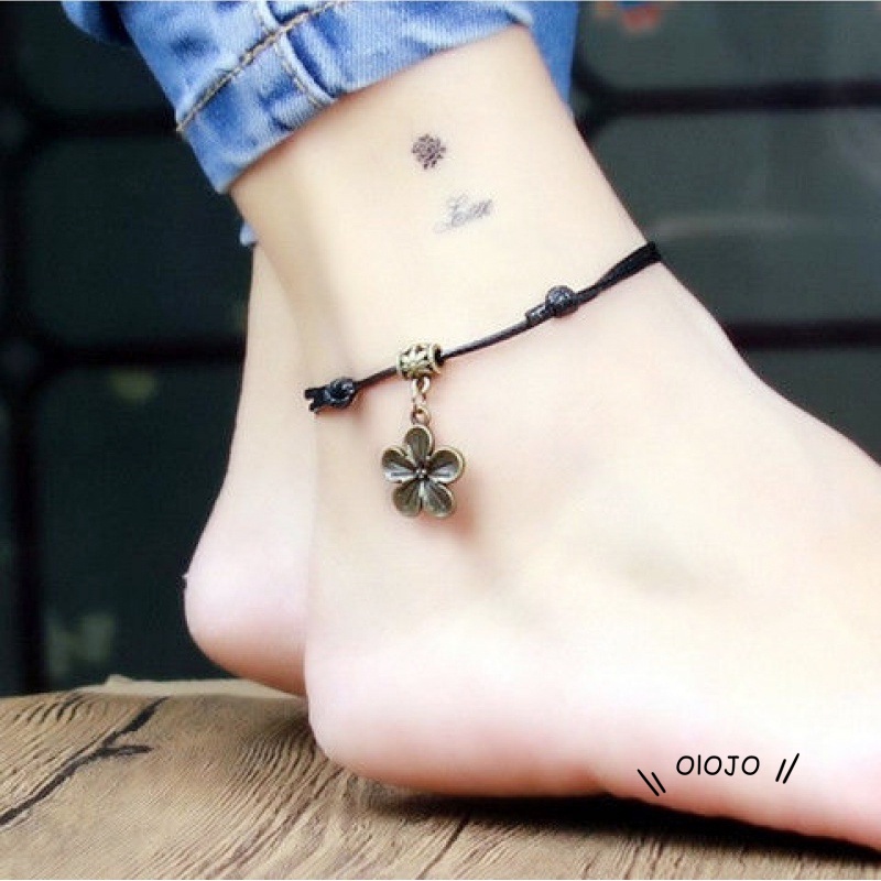 Vòng Chân Dây Sáp Màu Đen Sáng Tạo Nhiều Mẫu