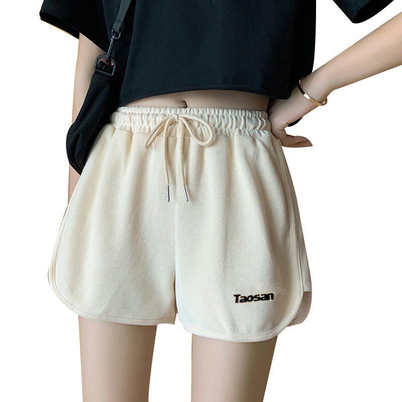 Quần short đùi nữ có thêu chữ chất cotton thoáng mát mặc nhà, tập gym chơi thể thao | BigBuy360 - bigbuy360.vn