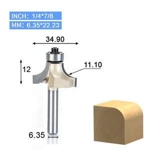 Mũi router arden bo góc r11.1 cốt 6.35 mm - a040141