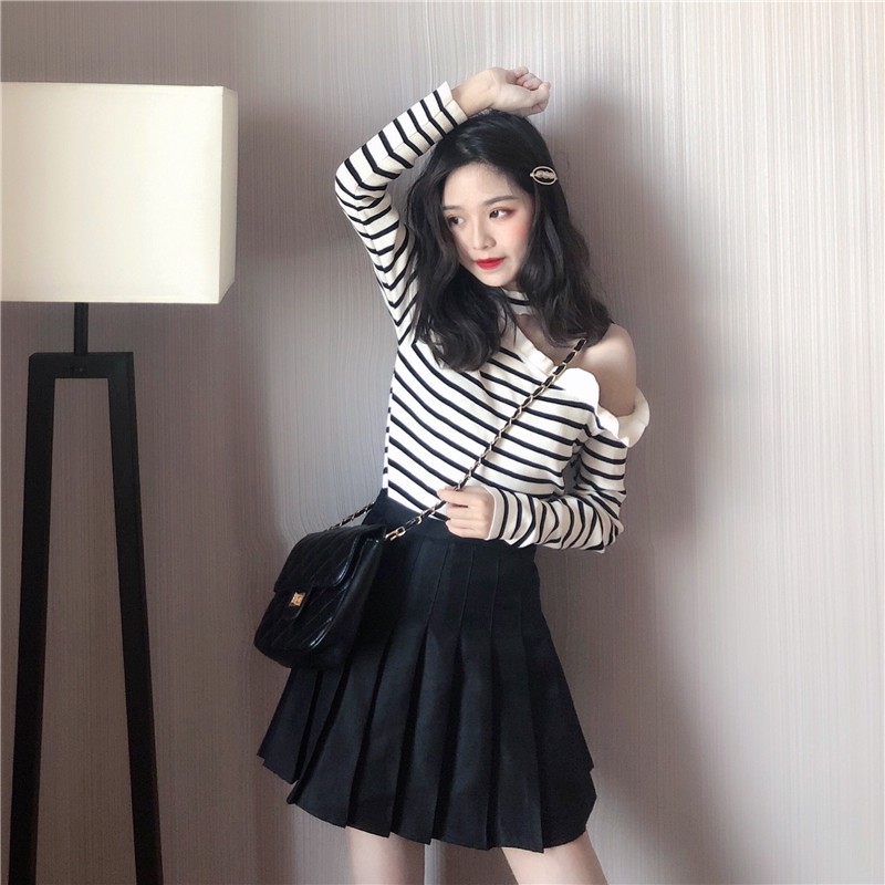ÁO LEN SỌC LỆCH VAI MÃ 23783