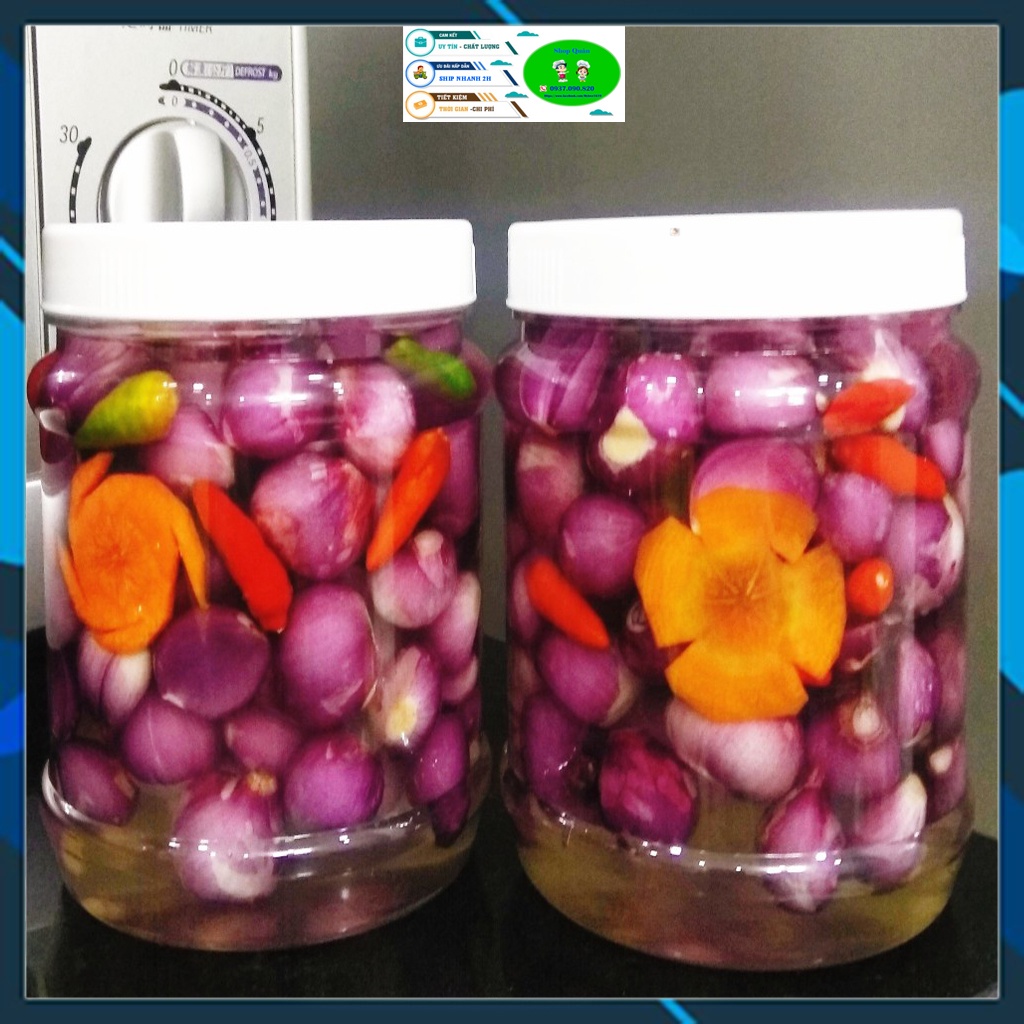 Củ Hành Tím Ớt Xiêm Ngâm Chua Ngọt 800Gr -