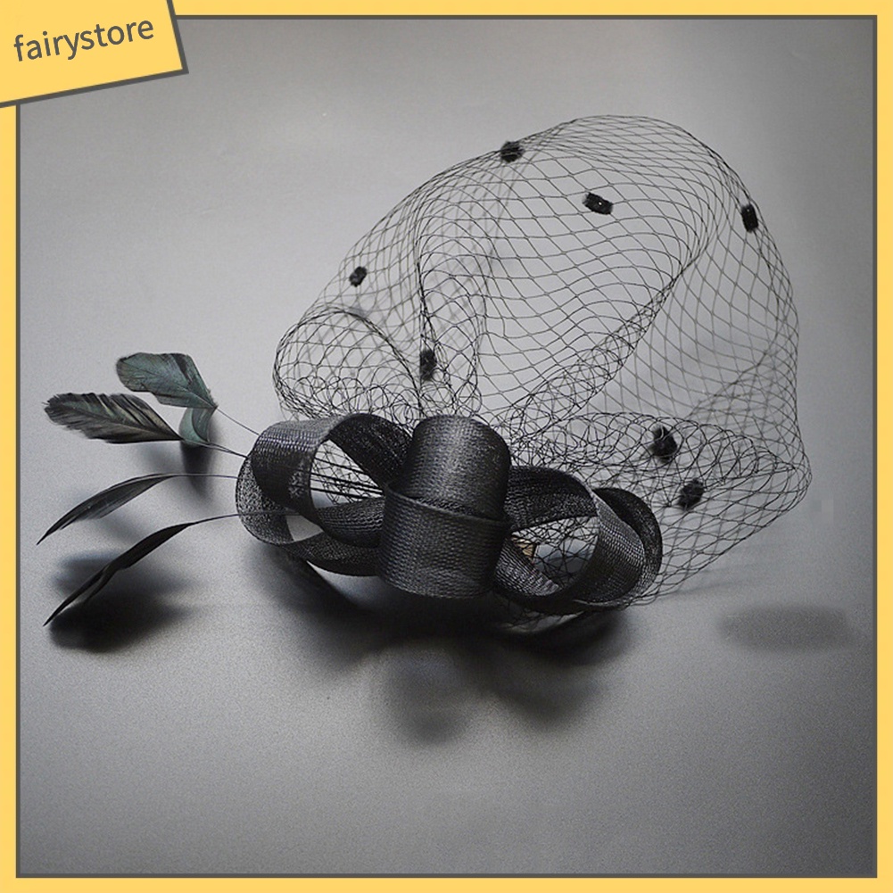 Kẹp tóc kết hợp mạng che mặt cô dâu phong cách retro