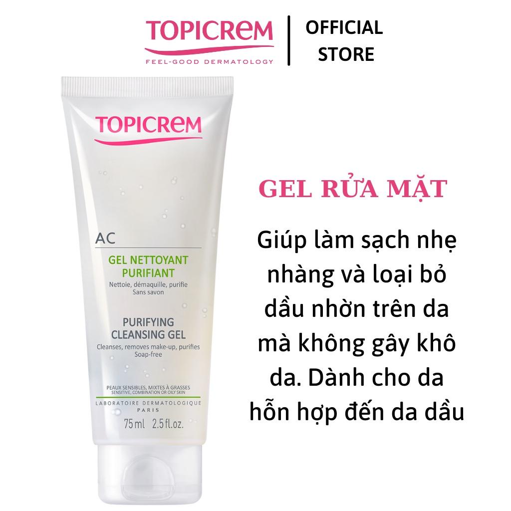 GEL RỬA MẶT DÀNH CHO DA NHỜN MỤN TOPICREM AC PURIFYING CLEANSING GEL