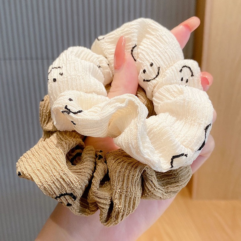 Dây buộc tóc co giãn hình mặt cười thời trang Hàn Quốc