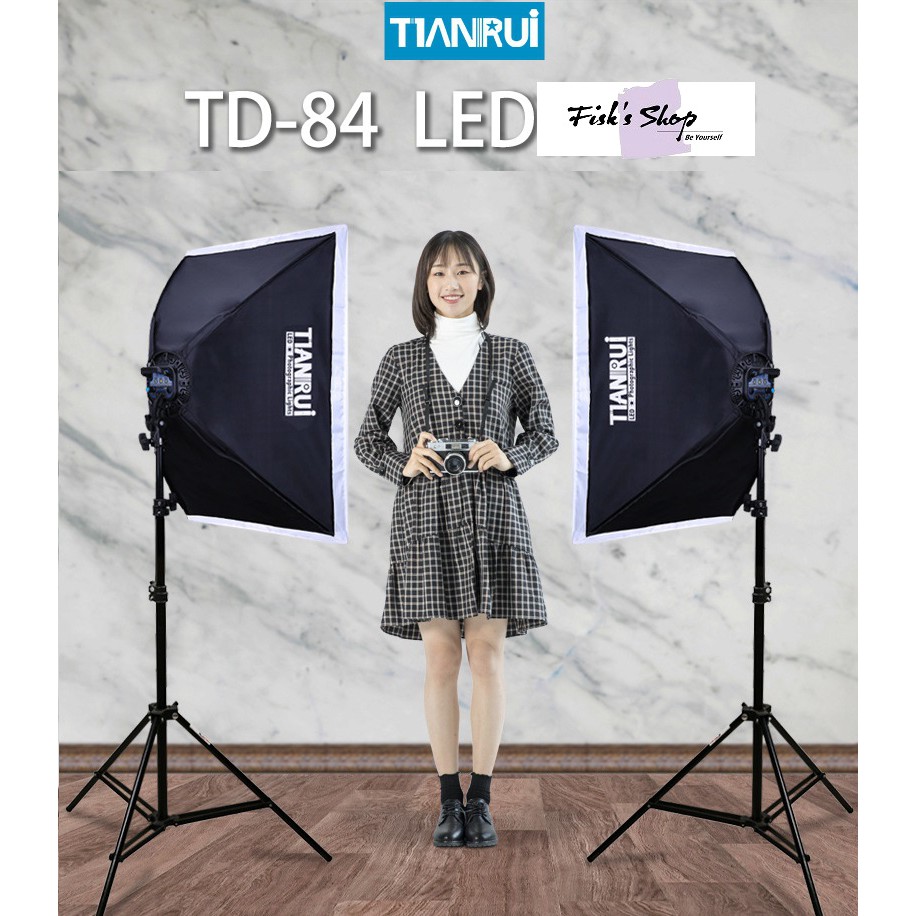 Bộ đèn LED 2 chảo điều khiển ánh sáng trắng TIANRUI TD-84