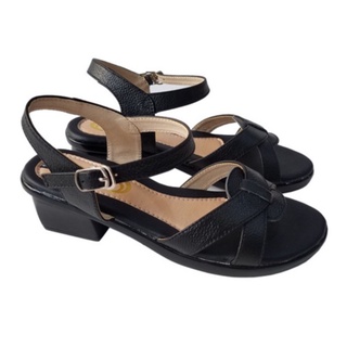 Giày sandal cao gót da bò thật BIGGBEN cao 4cm HKD457