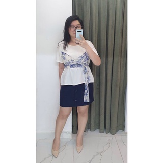 Bigsize công sở - Áo Cột Nơ Hoa - Bigsize 55-85Kg