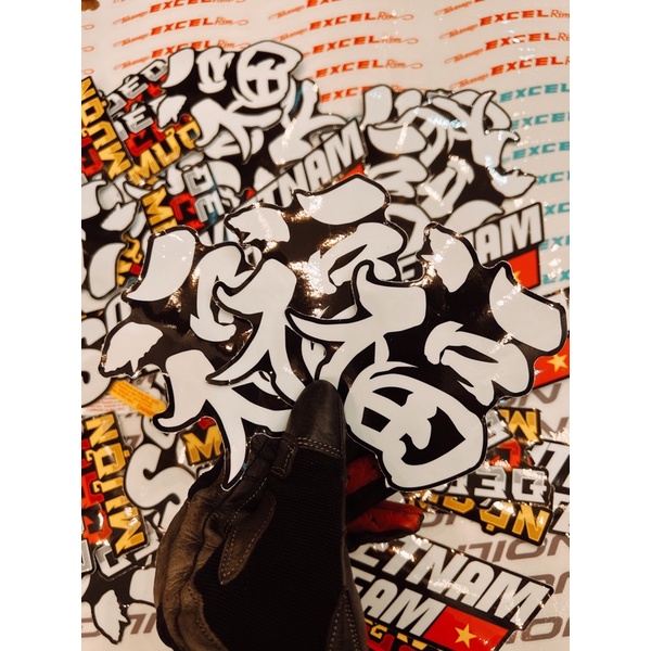 Decal trong suốt chữ tàu,.Sticker hoạt hình,decal xe máy cao cấp không phai màu,nhãn dán mini FREESHIP