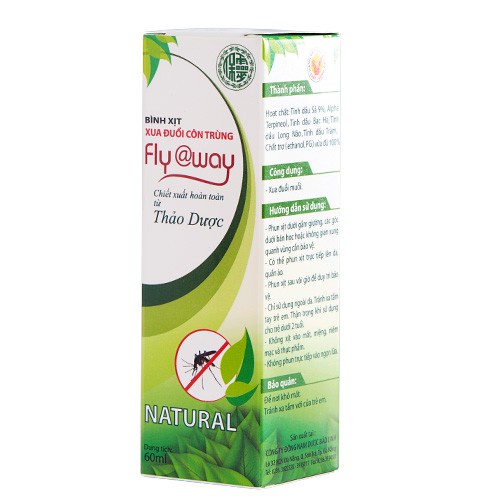 Bình Xịt Muỗi Fly away Bảo Linh 30ml - Flyaway thảo dược hoàn toàn, an toàn, hiệu quả, xịt đuổi côn trùng