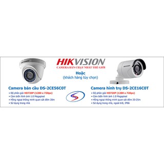 Bộ camera hikvision 4 mắt chuẩn 720p bảo hành 2 năm