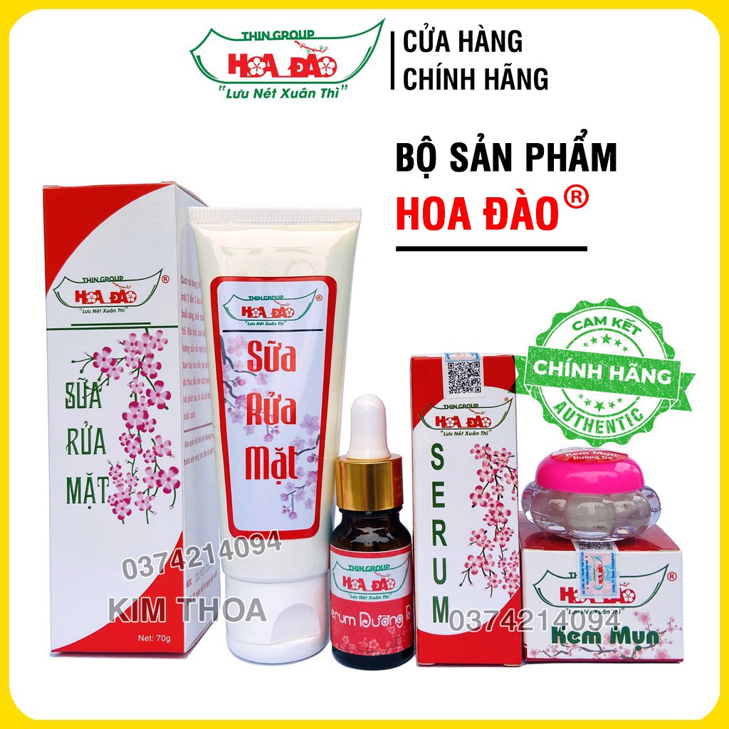 Bộ sản phẩm giảm mụn thâm và dưỡng da Hoa Đào