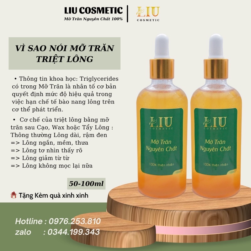 [FREE SHIP] COMBO WAX LÔNG TIẾT KIỆM 100GR SÁP WAX + 50ML MỠ TRĂN TRIỆT LÔNG NGUYÊN CHẤT LIU COSMETIC