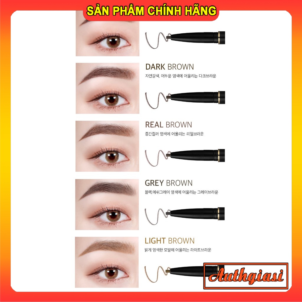 Chì Kẻ Mày KARADIUM Auto Eyebrow Pencil chống nước lâu trôi dạng vặn hai đầu